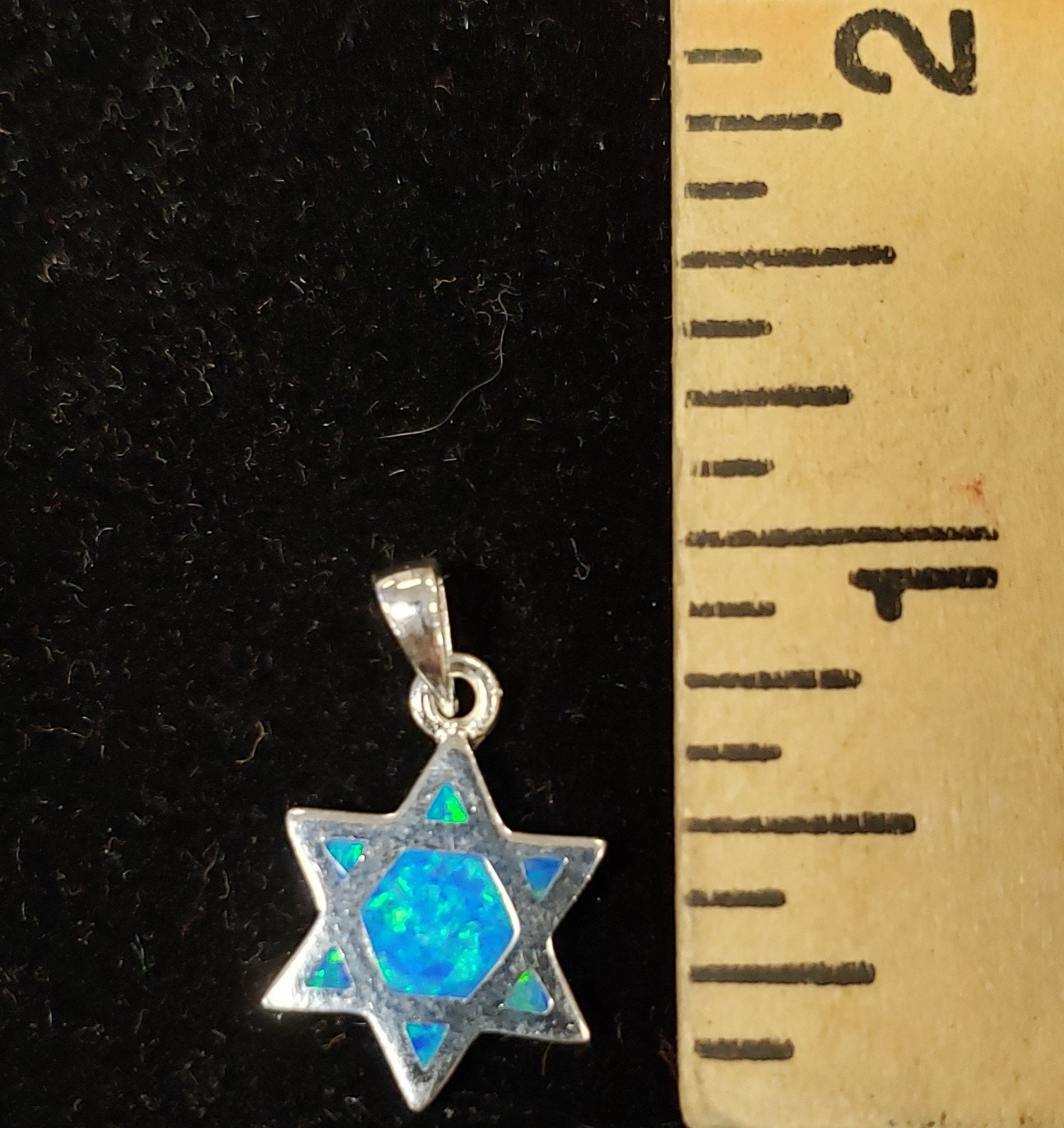 Star of David  w/ Blue Opal Silver 925 - Rock of Israel Store