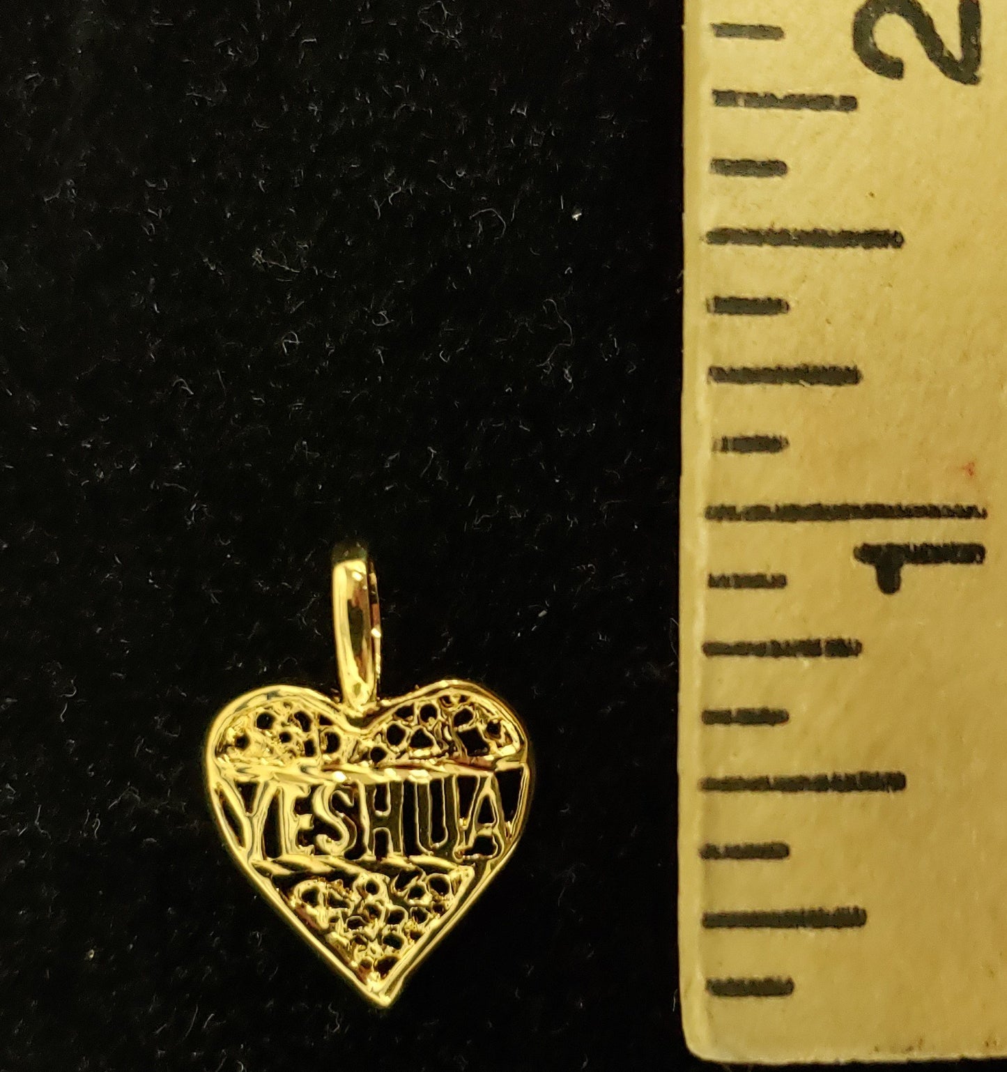 Yeshua heart necklace.  14K Gold plated. - Rock of Israel Store