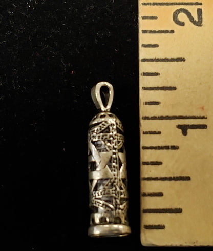 Mezuzah necklace with scroll inside. Silver 925 - Rock of Israel Store