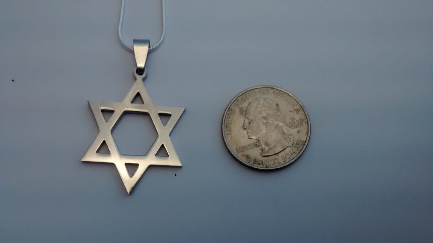Star of David necklace - Plain - Rock of Israel 