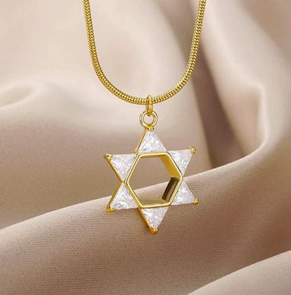 Star of David Necklace with cubic zirconia stones