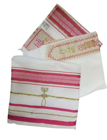 Pink Tallit (Prayer Shawl) for women - Rock of Israel Store