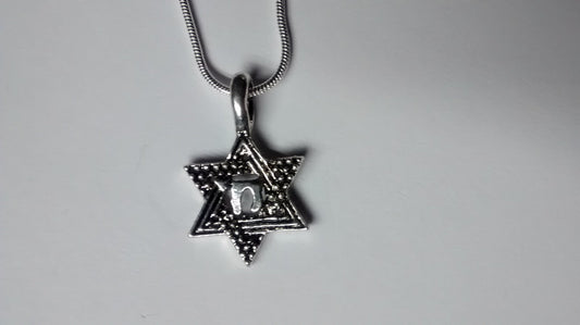 Star of David with Chai necklace (Chai is word for "LIFE" in Hebrew) - Rock of Israel 