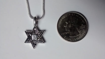 Star of David with Chai necklace (Chai is word for "LIFE" in Hebrew) - Rock of Israel 