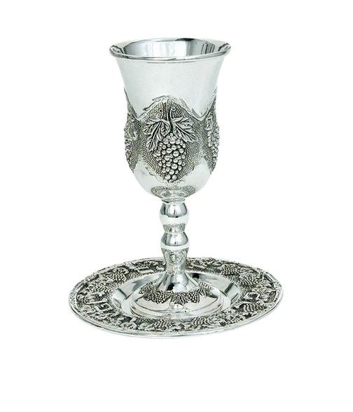 Silver-Plated Wine Cup with Tray